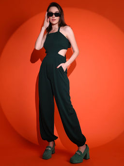 KOTTY - Green Cut Out Basic Jumpsuit