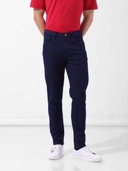 The Indian Garage Co - Men Navy Blue Solid Slim Fit Jeans
