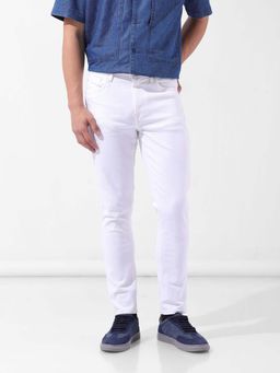 The Indian Garage Co - Men White Solid Slim Fit Jeans