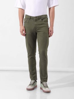 The Indian Garage Co - Men Green Solid Slim Fit Jeans