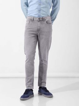 The Indian Garage Co - Men Grey Solid Slim Fit Jeans