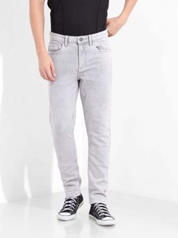The Indian Garage Co - Men Grey Solid Slim Fit Jeans