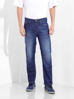 The Indian Garage Co - Men Blue Solid Regular Fit Jeans
