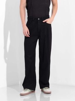 The Indian Garage Co - Men Black Solid Loose Fit Jeans