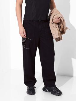 The Indian Garage Co - Men Black Solid Relaxed Fit Jeans