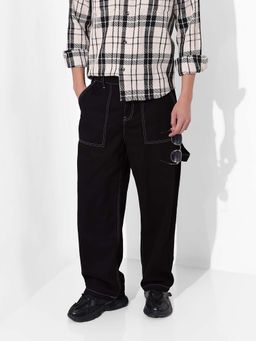 The Indian Garage Co - Men Black Solid Relaxed Fit Jeans