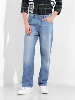 The Indian Garage Co - Men Blue Solid Relaxed Fit Jeans