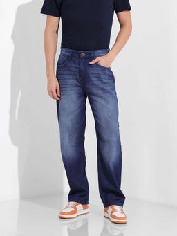 The Indian Garage Co - Men Blue Solid Relaxed Fit Jeans