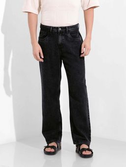 The Indian Garage Co - Men Black Solid Relaxed Fit Jeans