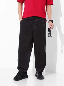 The Indian Garage Co - Men Black Solid Loose Fit Jeans