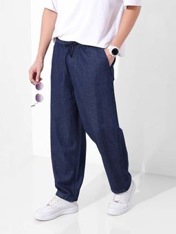 The Indian Garage Co - Men Blue Solid Loose Fit Jeans