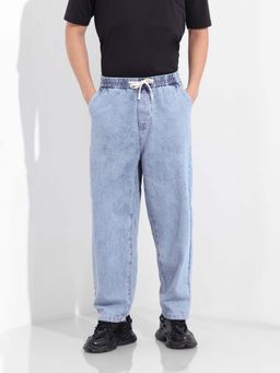The Indian Garage Co - Men Blue Solid Loose Fit Jeans