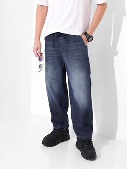 The Indian Garage Co - Men Blue Solid Loose Fit Jeans