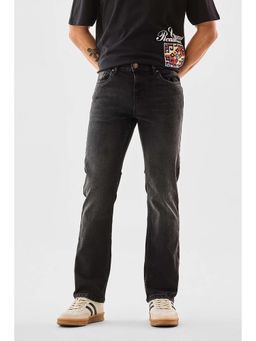 Snitch - Men Charcoal Solid Regular Fit Jeans