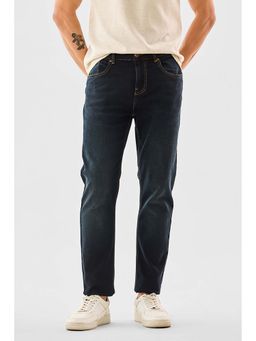 Snitch - Men Navy Blue Solid Regular Fit Jeans