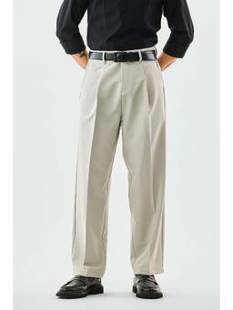 Snitch - Men Green Solid Relaxed Fit Formal Trouser