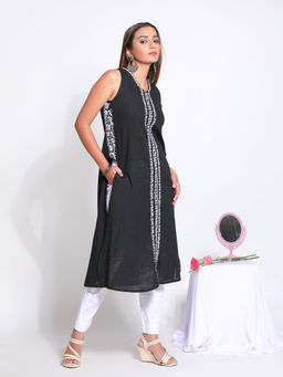 UNDYED - Black Cotton Chikankari Kurta