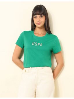 U.S. POLO ASSN. - Regular Fit Green Brand Printed T-Shirt