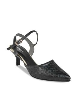 ROCIA - Black Women Woven Pointed Toe Heels