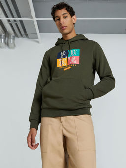Puma - Ess Graphic Fl Men's Green Hoodie