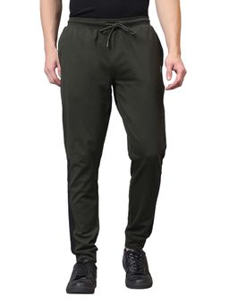 Cantabil - Men Solid Olive Casual Track Pant