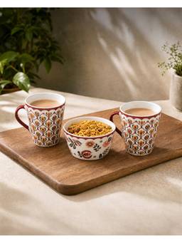 Chumbak - Suzani Bloom Tea Trio, Gift Pack Of 3 Comes In A Gift Box