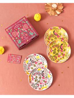 Chumbak - Jaipur Gardens Snack Plates Gift Pack Of 4