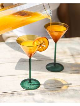 Chumbak - Summer Serenade Cove Martini Glass Gift Pack - Pack Of 2 160Ml