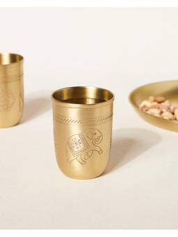 Chumbak - Palace Memoirs Royal Tusker Brass Tumbler, 350Ml