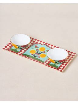 Chumbak - Palace Memoirs Rani Bagh Chip & Dip Platter Gift Set - Set Of 3