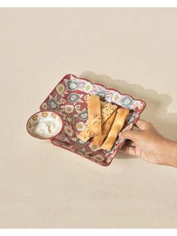 Chumbak - Wildflower Chip & Dip Platter, 120Ml Lost In Paradise