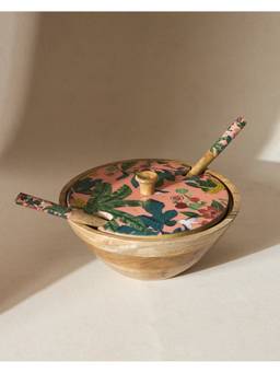 Chumbak - Wild Bloom Salad Bowl & Server Set Lost In Paradise