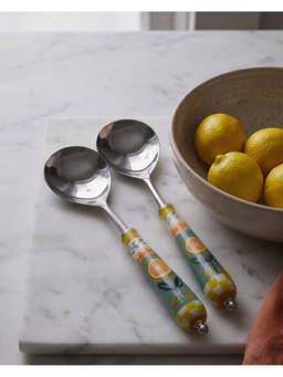 Chumbak - Citrus Zest Florentine Cutlery Pack Of 2