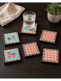 Chumbak - Forest Folklore Jungle Jigsaw Coaster - (Pack of 6)