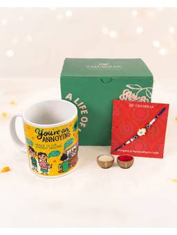 Chumbak - Threads Of Joy Hamsa Rakhi & Brew Mug Pack Of 2