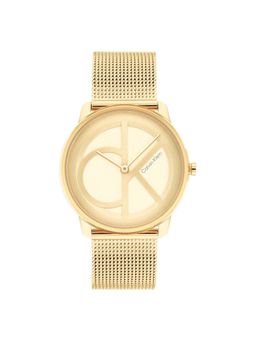 Calvin Klein - Iconic Mesh Quartz Champagne Round Dial Unisex Watch - 25200034