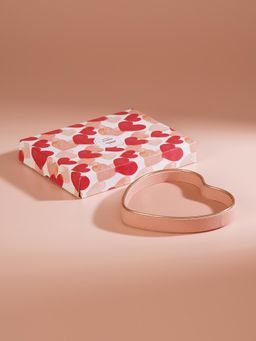 Pure Home + Living - Pink Heart Shaped Faux Leather Tray