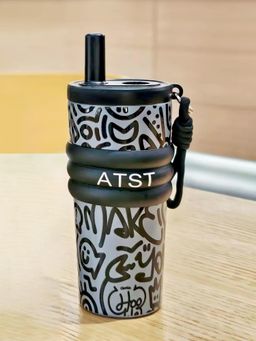 Little Surprise Box - Black Doodle Fluroscent Series Stainless Steel Tumbler Water Bottle - 550ml