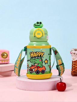 Little Surprise Box - Crocodile 3D Face Lid with Matching Cover Stainless Steel Water Bottle - 550 ml