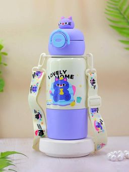 Little Surprise Box - Purple Cat Bottomlid Series Stainless Steel Kids Water Bottle - 480ml