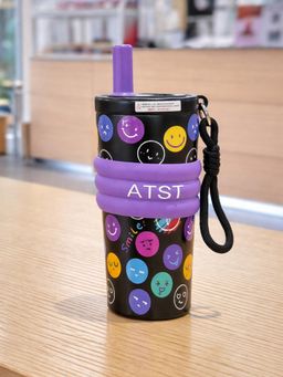 Little Surprise Box - Purple Smiley Fluroscent Series Stainless Steel Tumbler Water Bottle - 550ml