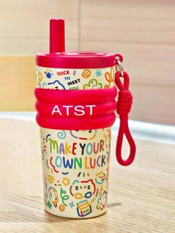 Little Surprise Box - Red Lucky Doodle Fluroscent Series Stainless Steel Water Bottle - 550ml