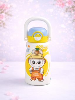 Little Surprise Box - White Handle Labubu Printed Handle Stainless Steel Water Bottle - 500ml