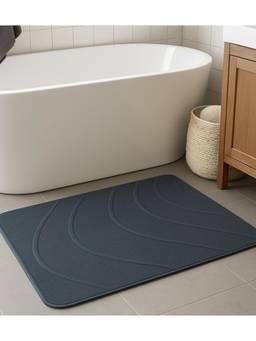 Cortina - Grey Diatomite Quick-Dry Absorbent Stone Bath and Dish Drying Mat