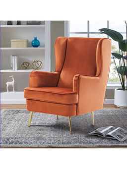 HomeTown - Charm Velvet Arm Chair in Brown