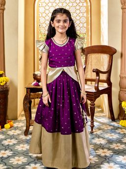 JBN Creation - Girls Chanderi Jacquard Lehenga with Blouse