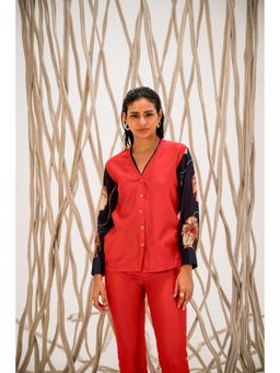 The Dramebaaz Company - Red Eclipse Printed Shirt