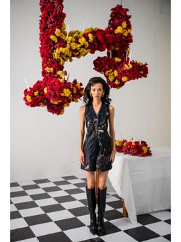 The Dramebaaz Company - Celestial Printed Waistcoat and Short (Set of 2)