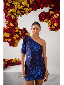 The Dramebaaz Company - Glossy Garden One Shoulder Dress