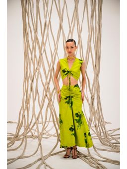 The Dramebaaz Company - Lime-Light Scrunchie Top and Skirt (Set of 2)